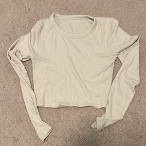 lululemon athletica Light Cream Long Sleeve Top (crop length)